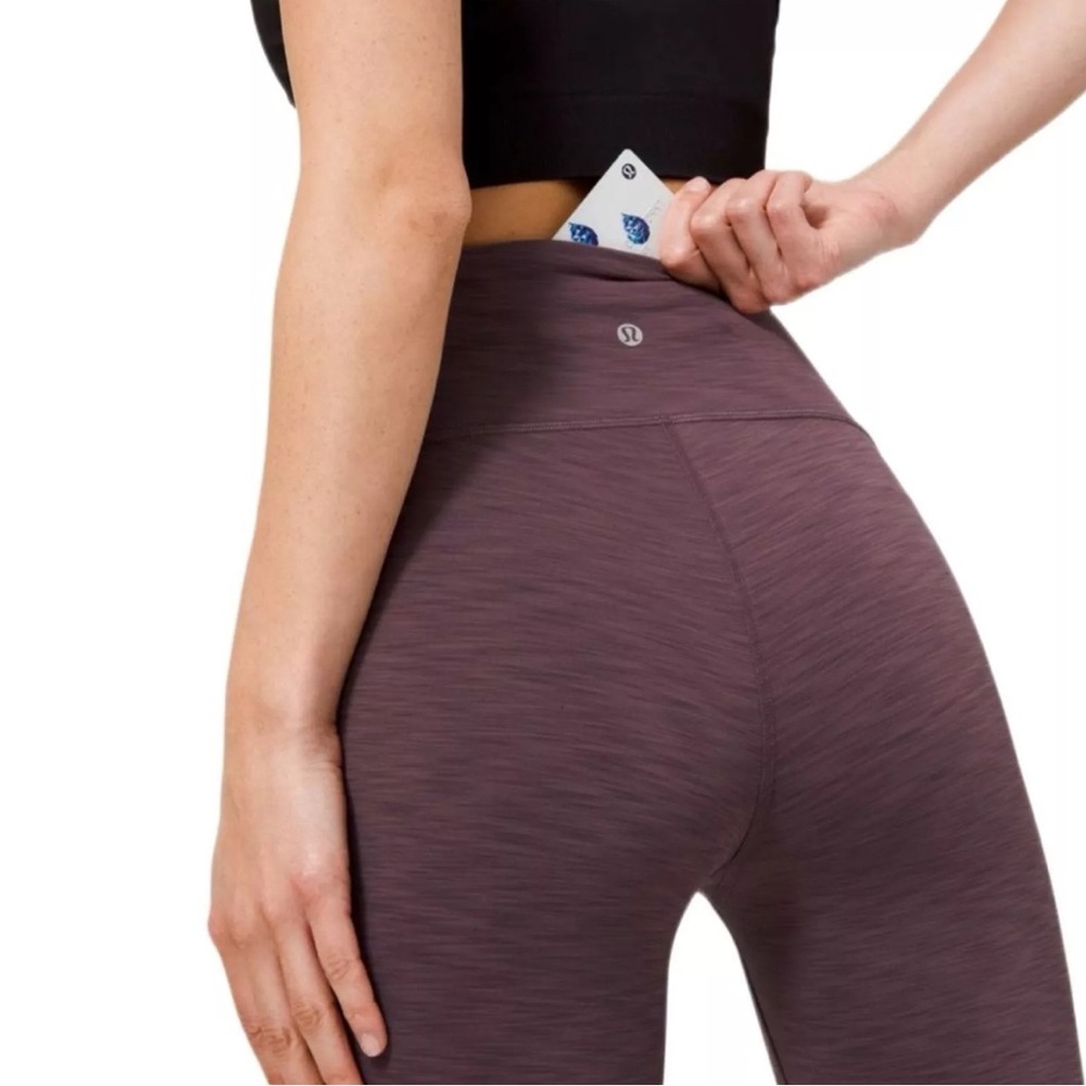 Lululemon POWER WITHIN SUPER HIGH-RISE PANT 28"Heathered Black CurrantSize: 8 - Picture 2 of 4